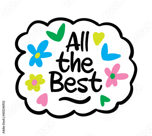 all the best lettering. vector illustration