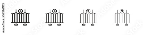 Bridging loan icon outline vector sign, linear style pictogram.