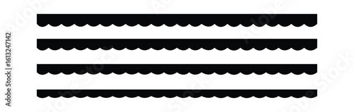 Scalloped edge borders and dividers. Simple scalloped border