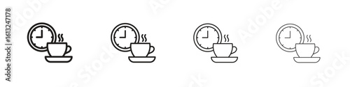 Break icon outline vector sign, linear style pictogram.
