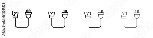 Biomass energy icon outline vector sign, linear style pictogram.