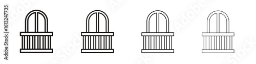 Balcony icon outline vector sign, linear style pictogram.