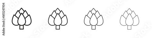 Artichoke icon outline vector sign, linear style pictogram.