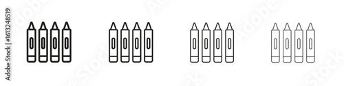 Crayon icon outline vector sign, linear style pictogram.