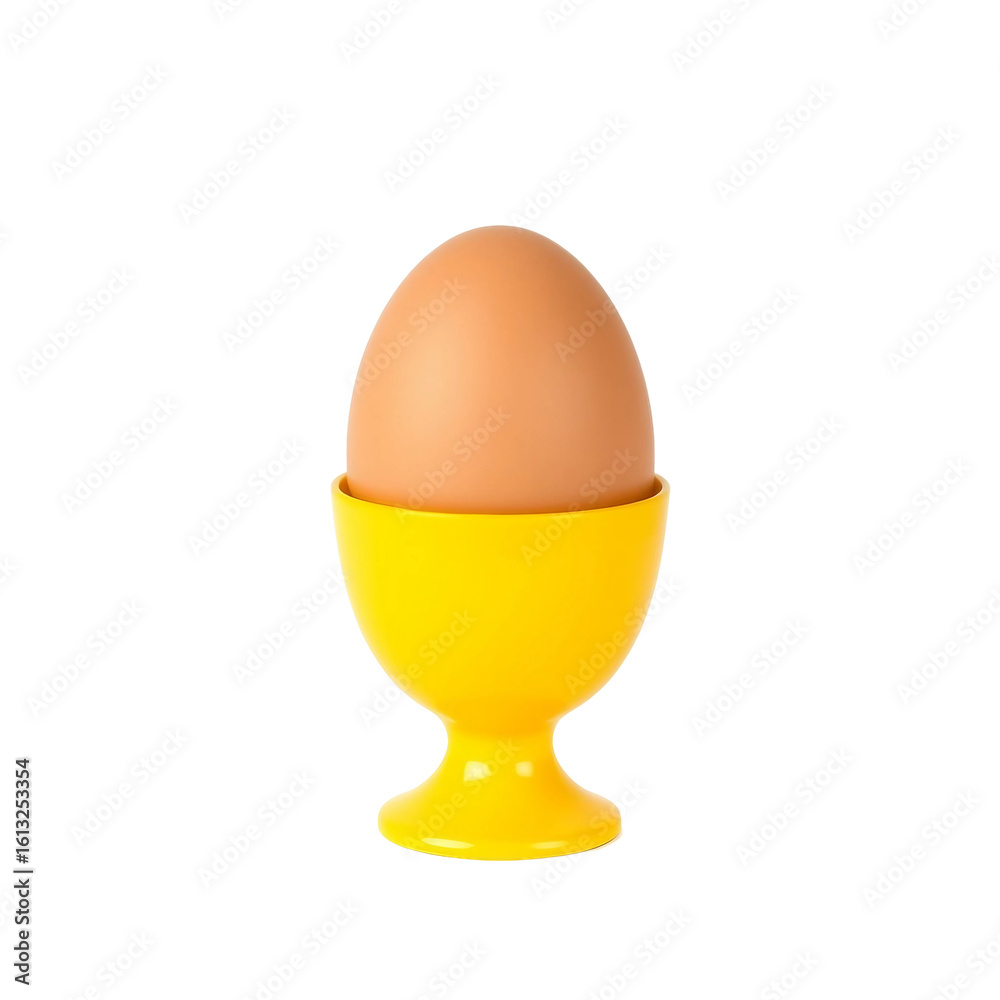 Gelber Eierbecher mit braunem Ei, freigestellt auf transparentem Hintergrund, realistische Darstellung – ideal für Fooddesign, Küche und Frühstücksillustrationen. Gelber Eierbecher mit braunem Ei, freigestellt auf transparentem Hintergrund, realistische Darstellung – ideal für Fooddesign, Küche und Frühstücksillustrationen.