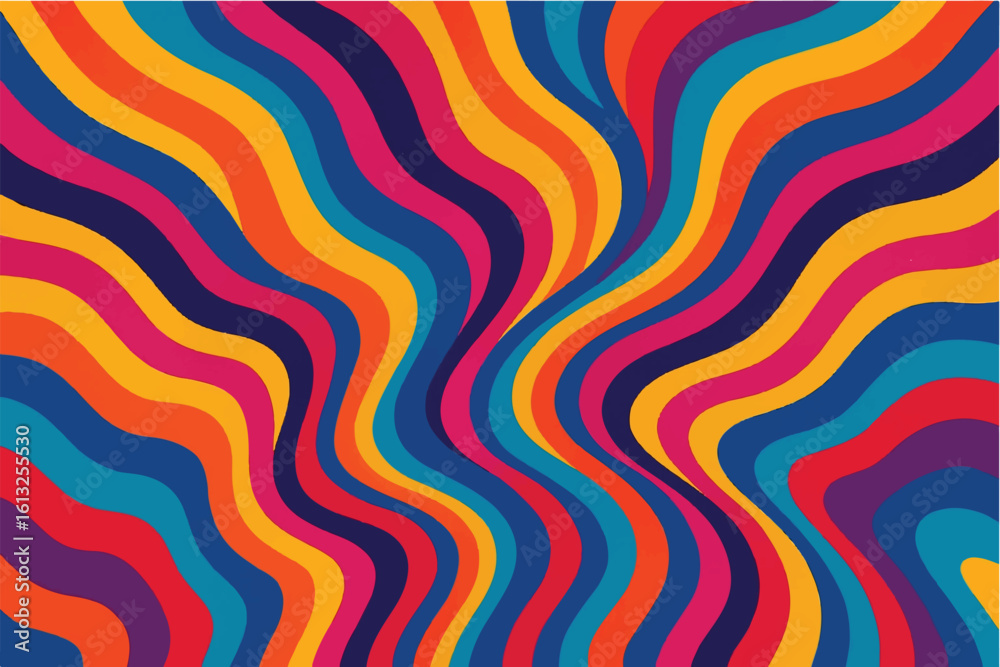 Obraz premium Colorful and Abstract Wavy Patterns Modern and Retro Designs