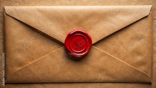 Vintage envelope with red wax seal