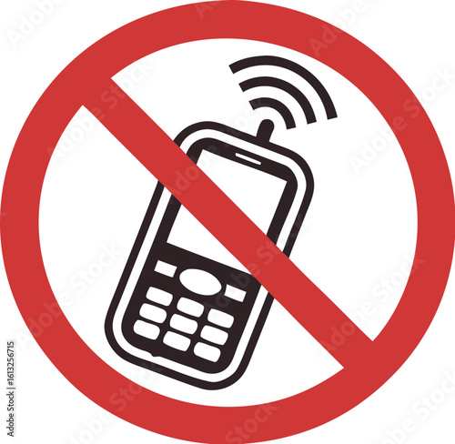 No Mobile Phones Allowed – Prohibition Sign Vector