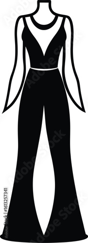  vector illustration of gothic fashion long dress