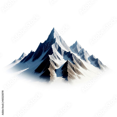 mountains on white background