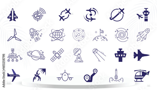 Aviation and Astronomy Icons