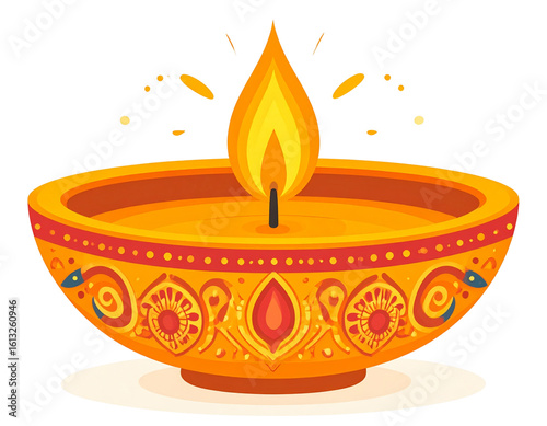 burning candle on a white background