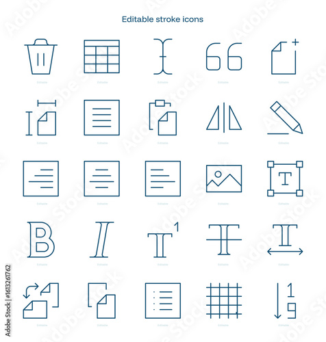 Text Edition stroke icon. Text Edition line icon set. editable stroke icon pack