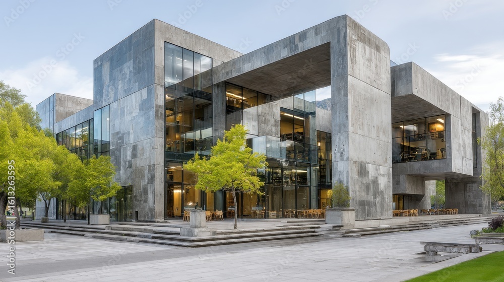Obraz premium University exterior with concrete and glass design