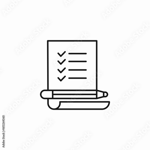 checklist with pen icon sign vector