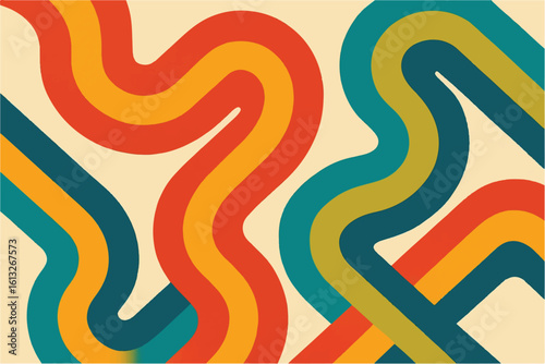 Colorful and Abstract Wavy Patterns Modern and Retro Designs
