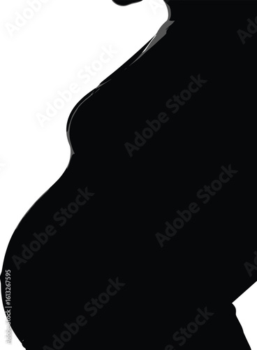 Pregnant woman silhouette vector, baby bump design, maternal health concept, motherhood illustration, prenatal care, expecting mother, elegant maternity artwork