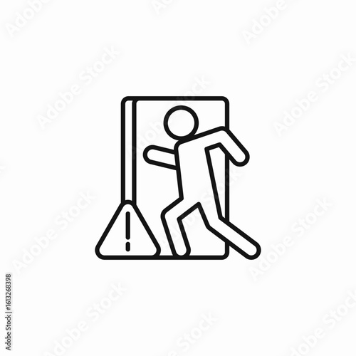 emergency exit person icon sign vector