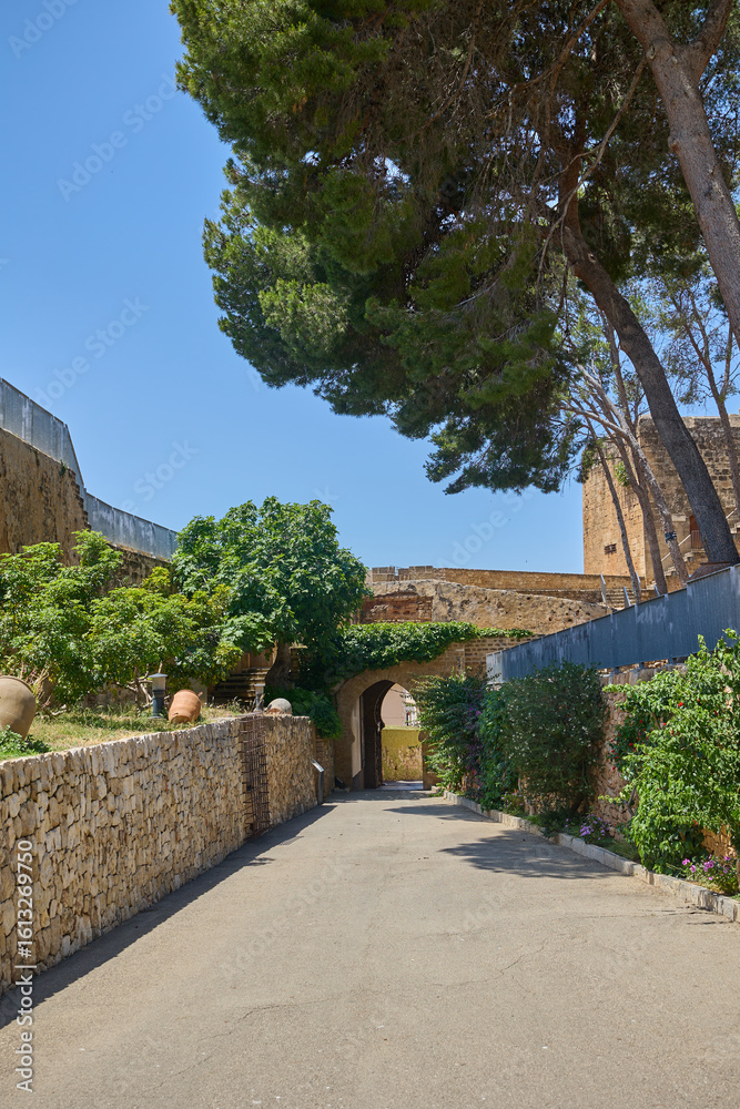 Obraz premium Arched entrance to Denia Castle in Spain