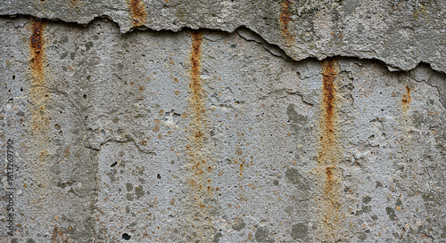 Cracked Concrete Wall Texture with Rust Stains Background