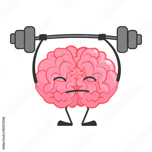 illustration of a human brain​ doing work out