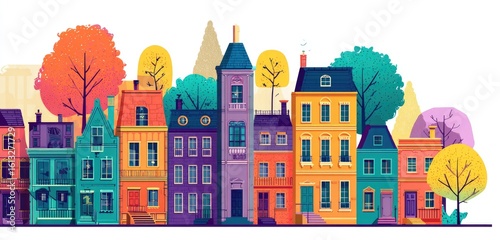 Colorful European Townhouses