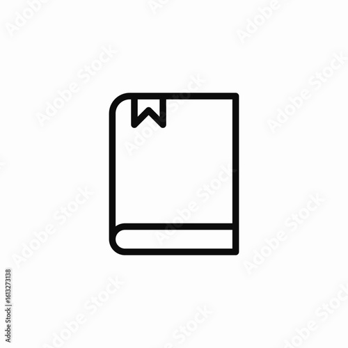 closed book bookmark  icon sign vector