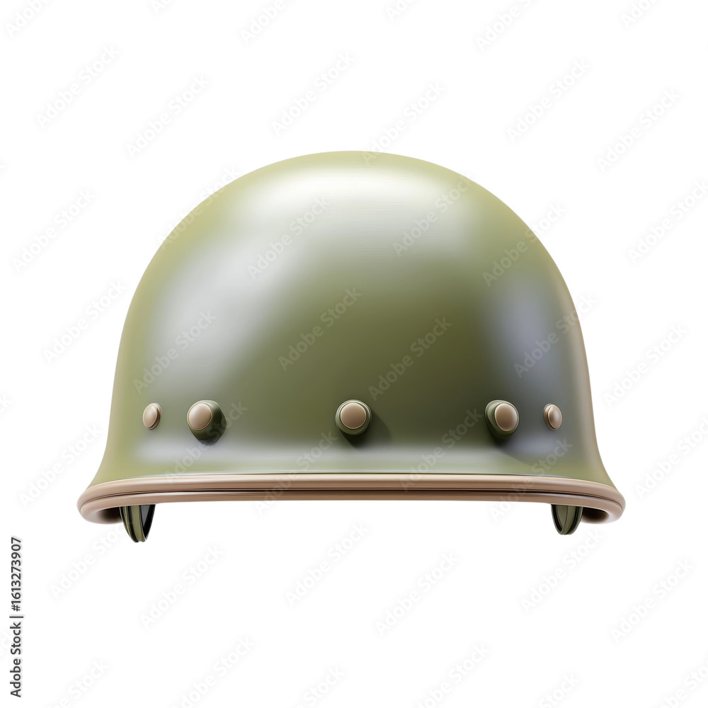 Fototapeta premium Historical military helmet displayed on a plain background highlighting its design and significance in wartime on transparent background