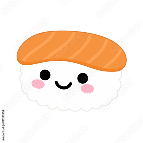 Smiling Salmon Nigiri Kawaii Style