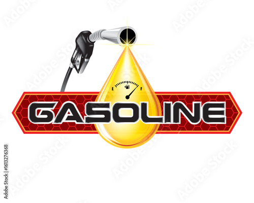 Gasoline logo with drop oil vrctor concept