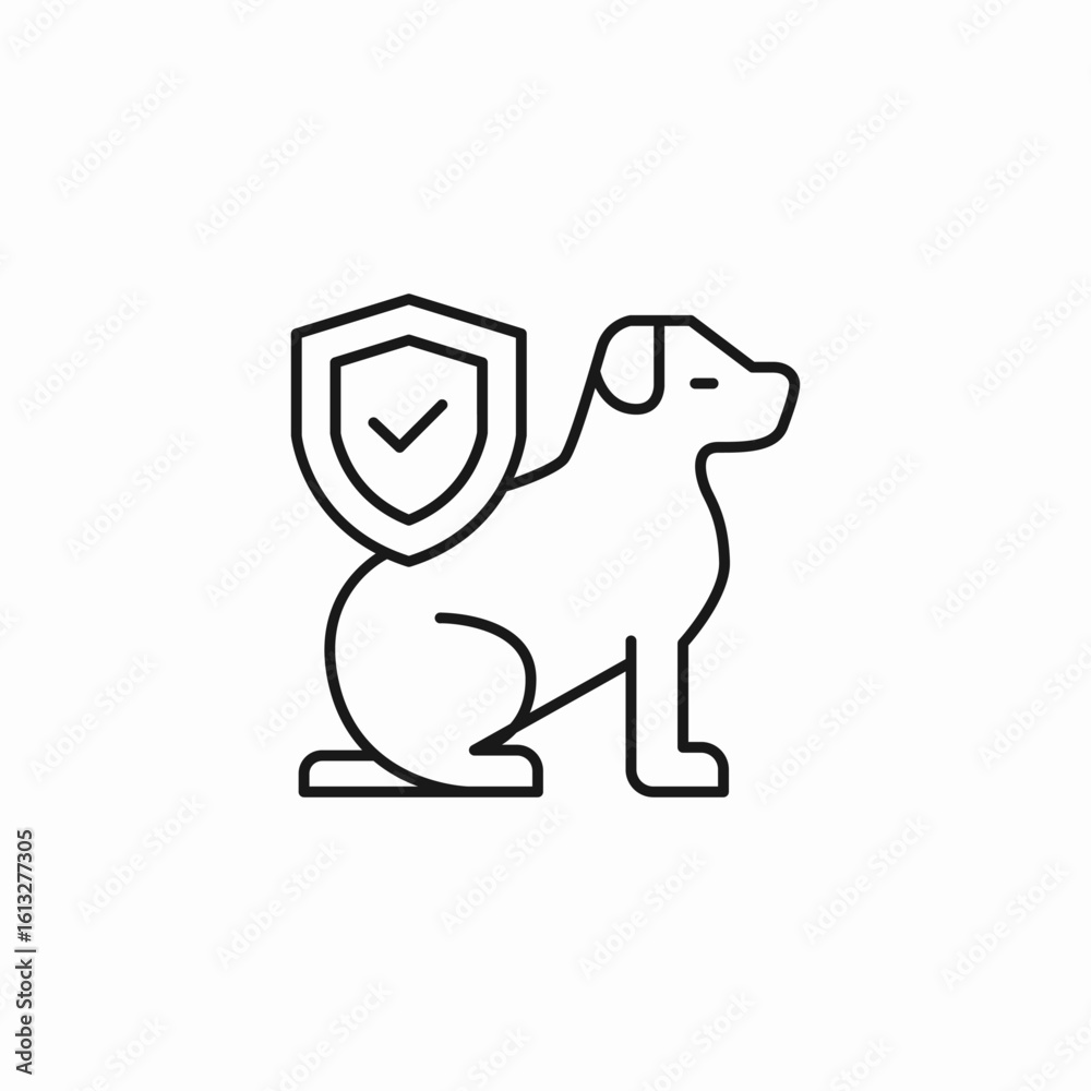 Fototapeta premium dog shield check icon sign vector
