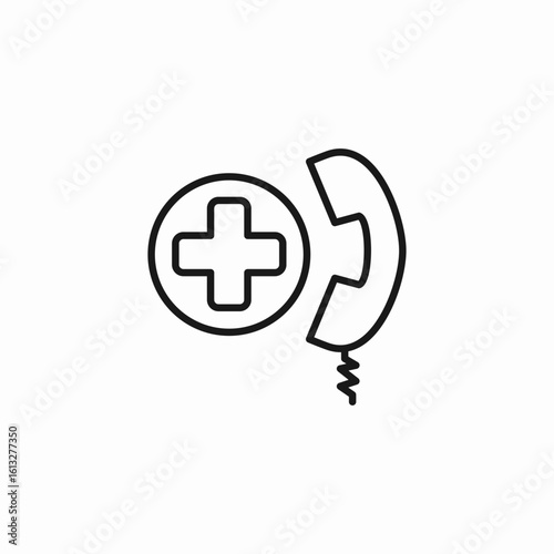 emergency call service icon sign vector