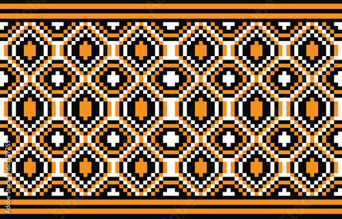 Seamless square fabric pattern with borders for printing vector file 