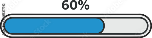 60% Progress Bar Graphic: Loading, Download, or Completion Status Indicator