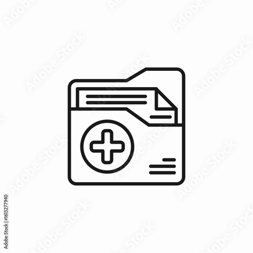 medical folder document icon sign vector