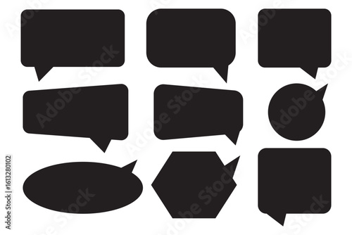 Quote text in speech bubble. Quote bubble testimonial banners. Quote box frames. Blank template quote text info design boxes quotation bubble blog quotes symbols.