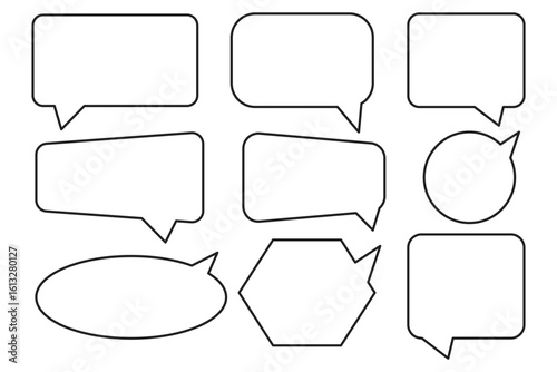 Quote text in speech bubble. Quote bubble testimonial banners. Quote box frames. Blank template quote text info design boxes quotation bubble blog quotes symbols.