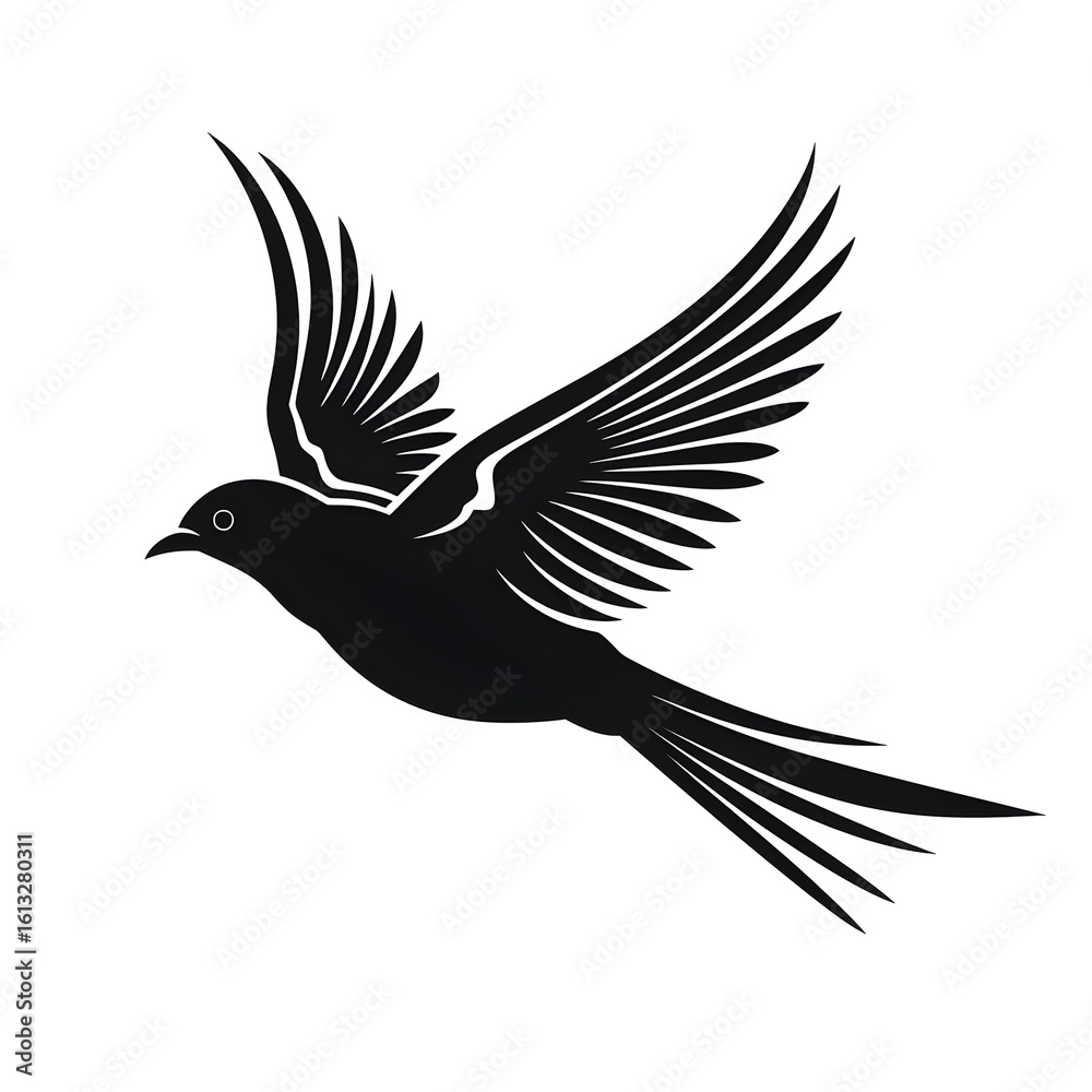 Fototapeta premium flying bird tattoo silhouette