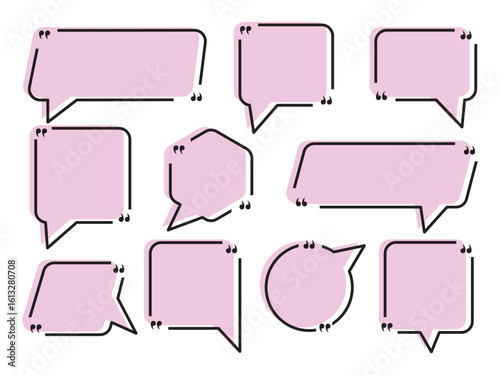 Set of Yellow comment speech bubble on Transparent background. Chat message speech bubble on Transparent Background. EPS 10.