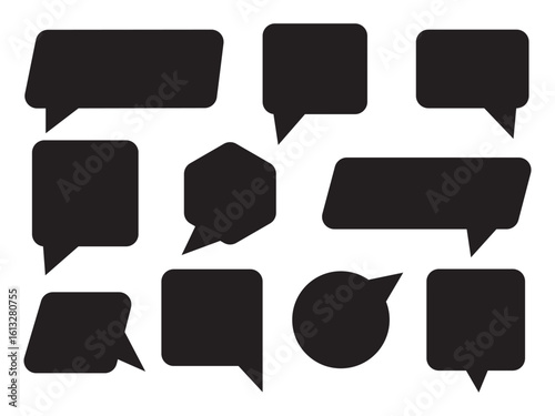 Set of Yellow comment speech bubble on Transparent background. Chat message speech bubble on Transparent Background. EPS 10.
