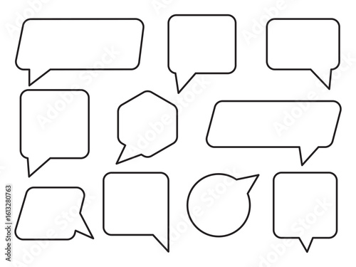 Set of Yellow comment speech bubble on Transparent background. Chat message speech bubble on Transparent Background. EPS 10.