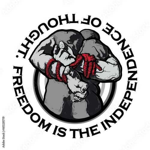 Freedom of Thought – Conceptual Vector Art of Mental Strength and Rebellion