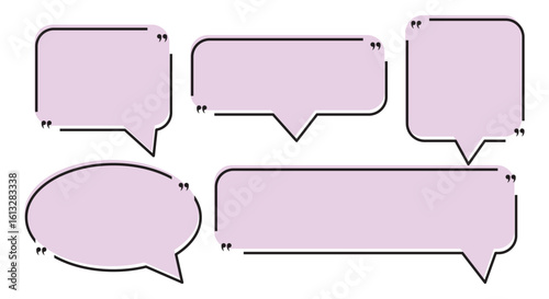 Speech bubbles vector set. Talk bubble icon. Isolated design elements for text, thought, dialogue, conversation. Hand drawn doodle communication frames. Cloud, round and square and rectangular shapes