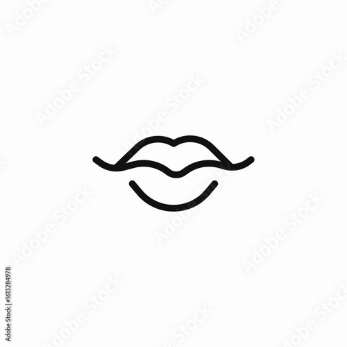 female lips smile icon sign vector