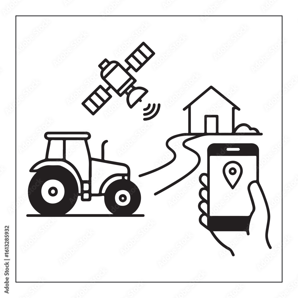 Naklejka premium Smart Agriculture Vector Illustration – Modern Farming with IoT and AI Technology