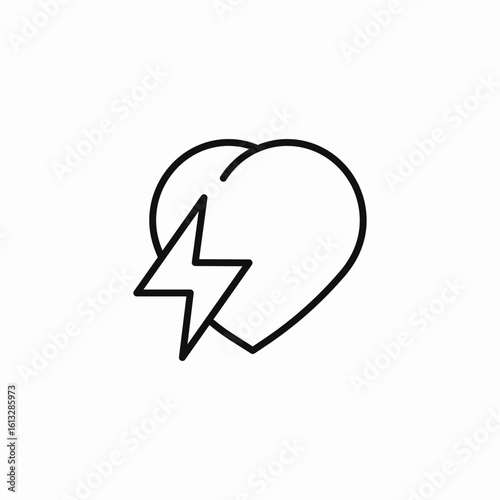 heart with lightning  icon sign vector