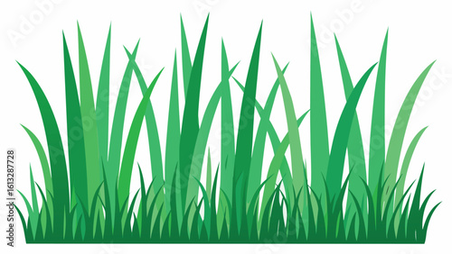 Vector art of vibrant green grass blades isolated on a white background
