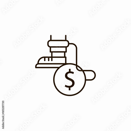shoe money icon icon sign vector