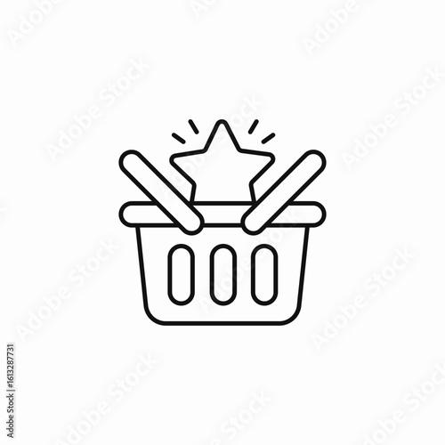 shopping basket star icon sign vector