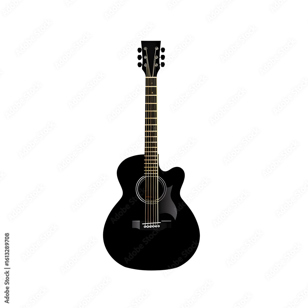 Obraz premium acoustic guitar silhouette